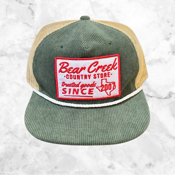 Bear Creek Green Corduroy Cap