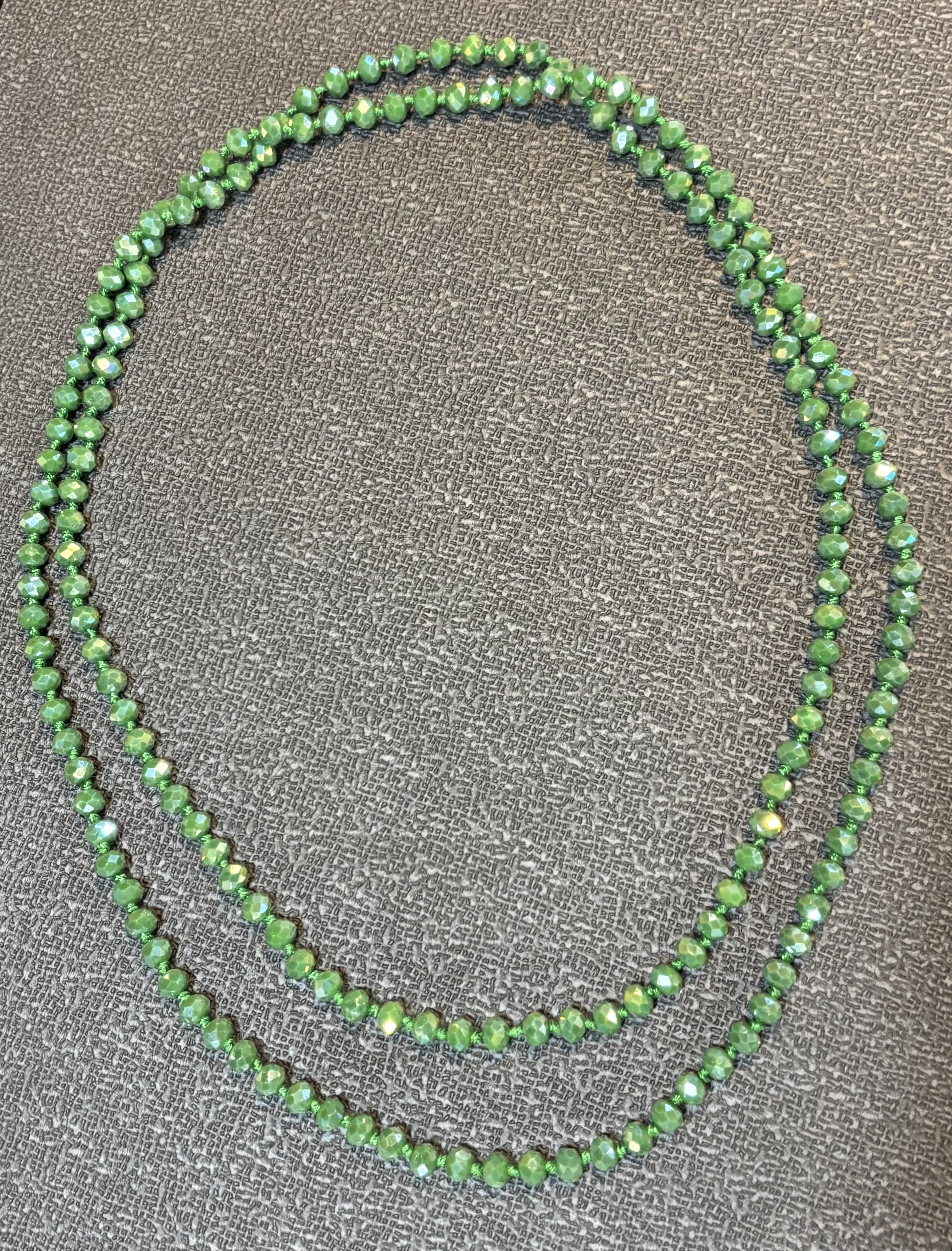 Double Wrap Beaded Necklace Mint Green